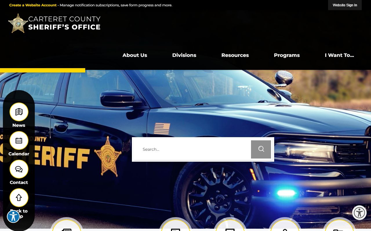 Carteret County arrest records Sheriff's Office page