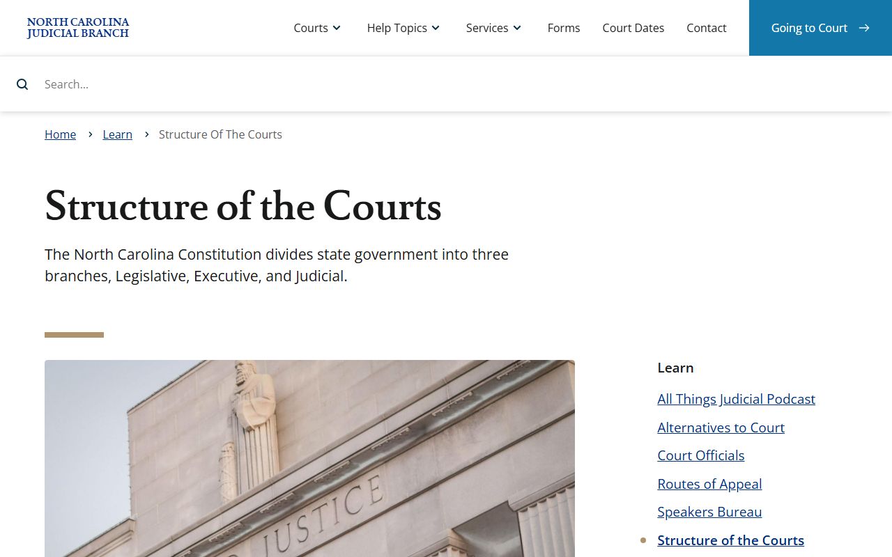Carteret County trial court records North Carolina court structure