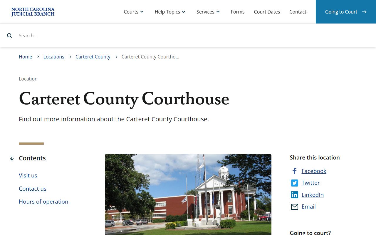 Carteret County court records courthouse source page