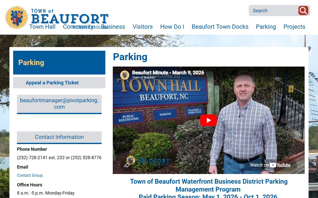 Carteret County court records Beaufort parking source